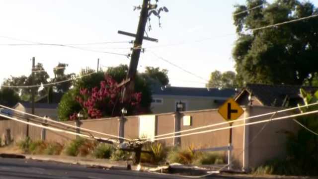 Major Sacramento County roadway blocked after vehicle shears off utility pole