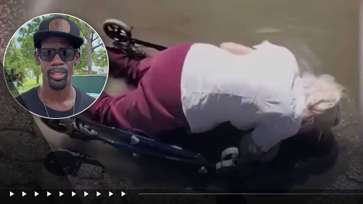 Caught on cam: Complete stranger helps older woman who fell in the road