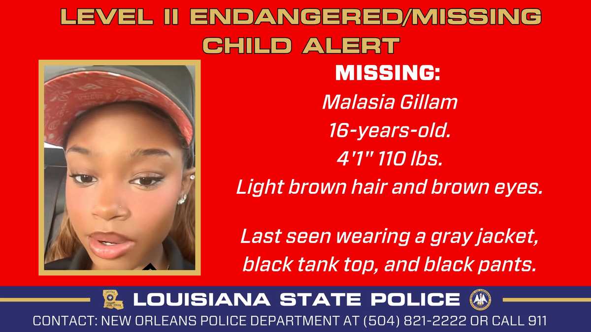 Have you seen her? Statewide alert issued for missing New Orleans teenager
