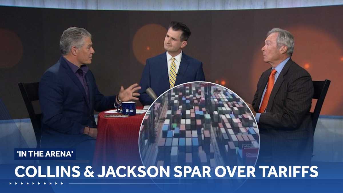 'In the Arena': Sen. Susan Collins & challenger Troy Jackson spar over tariffs