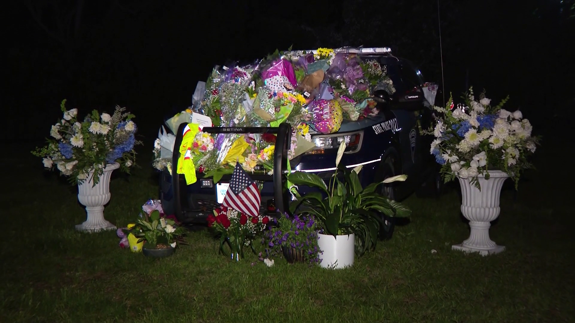 Community honors state trooper killed in crash involving wrong-way driver