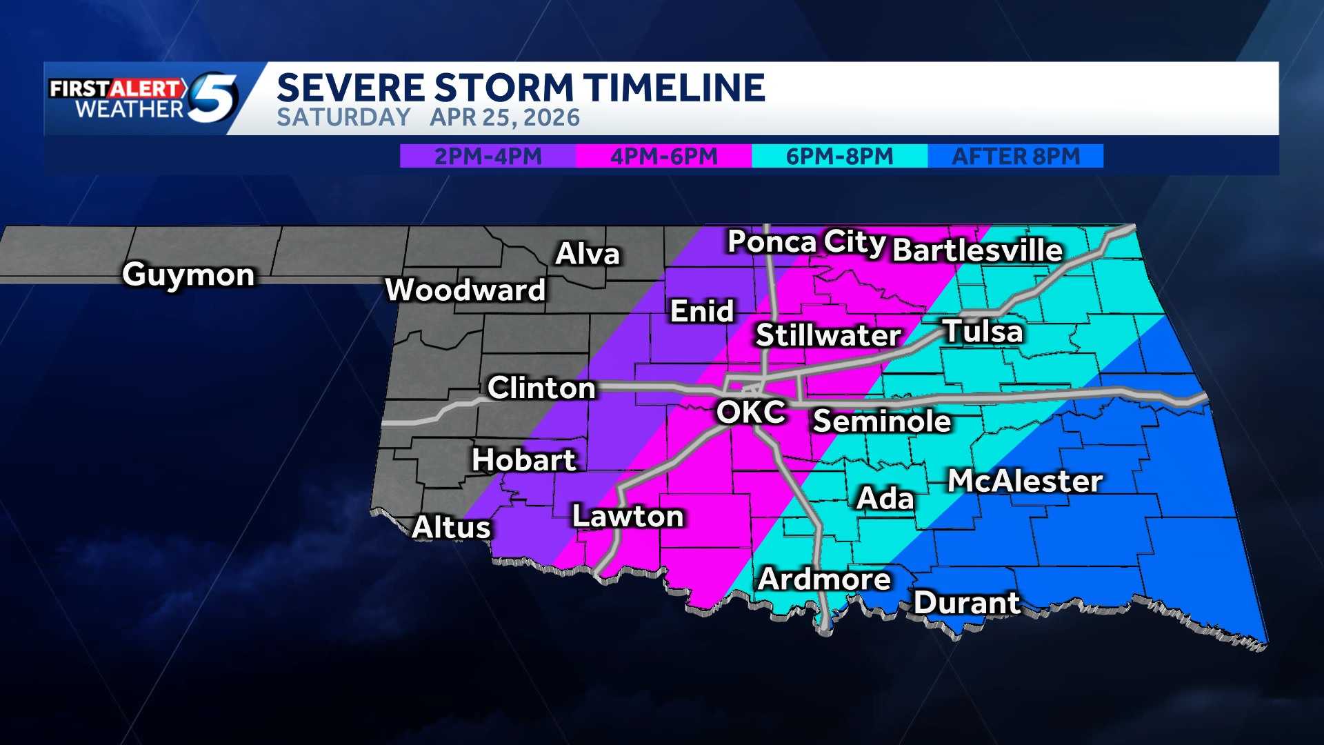 Oklahoma severe storm and tornado risk continues Sunday - KOCO