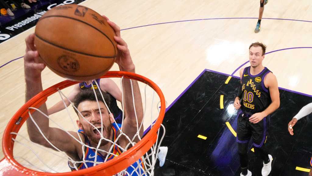 Champion Thunder hold off tenacious Lakers 115-110 in Game 4 for another playoff series sweep
