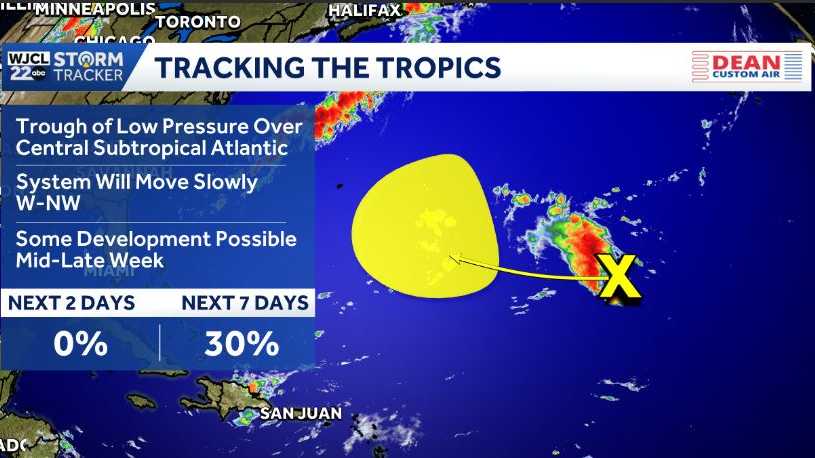 The latest on the area we are tracking for possible tropical development