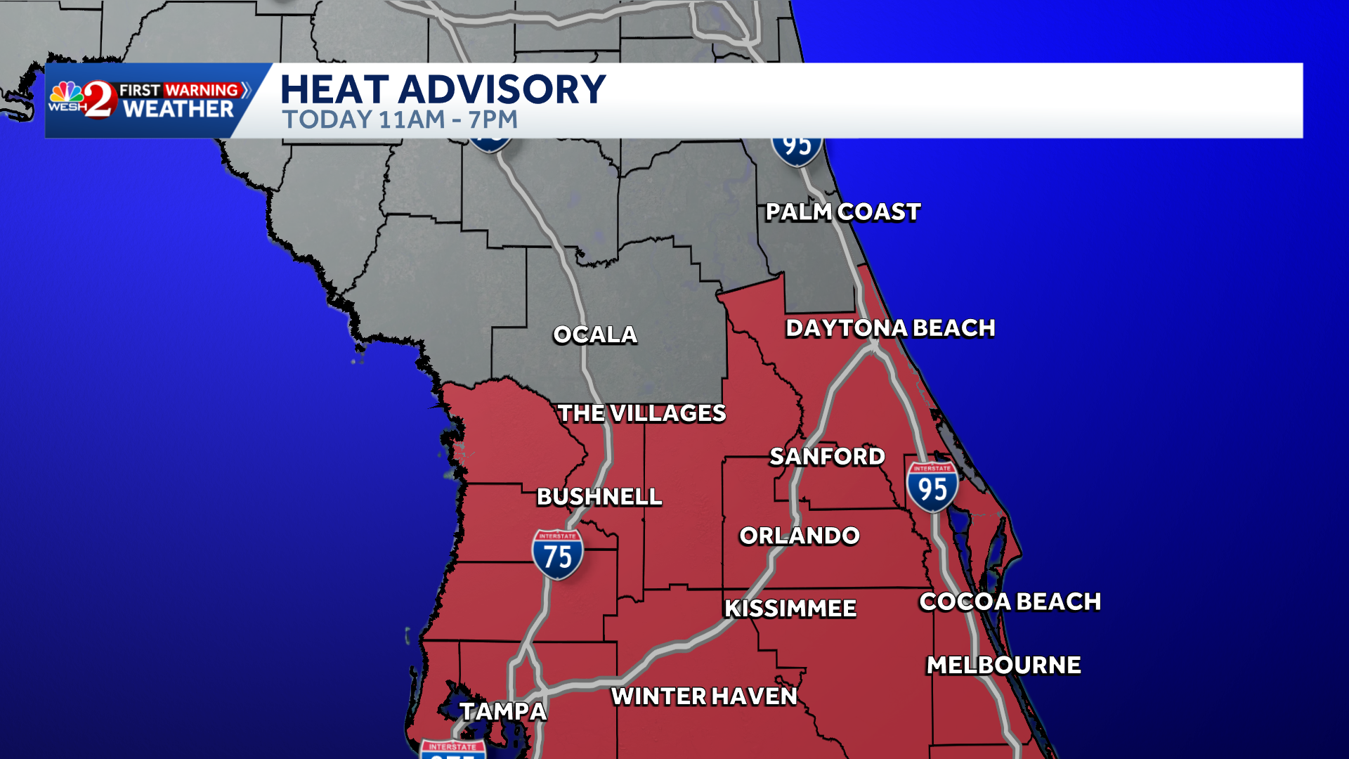 Impact Weather: Central Florida under heat advisory as feels like temps climb to 110°