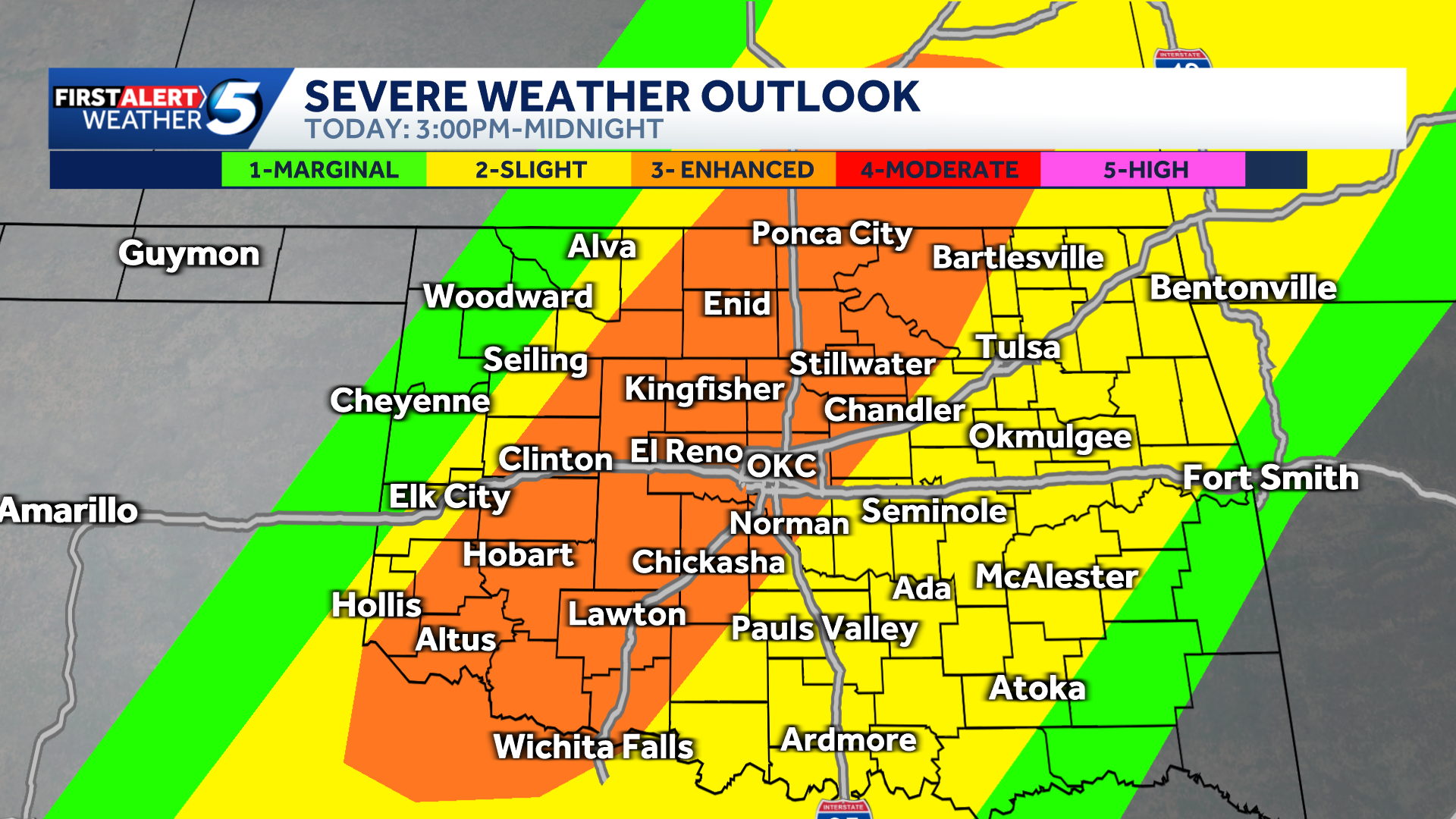 TIMELINE: Severe storms move to eastern Oklahoma on Tuesday - KOCO