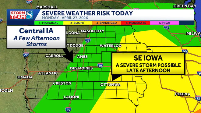 Severe weather in Iowa: More storm chances possible today