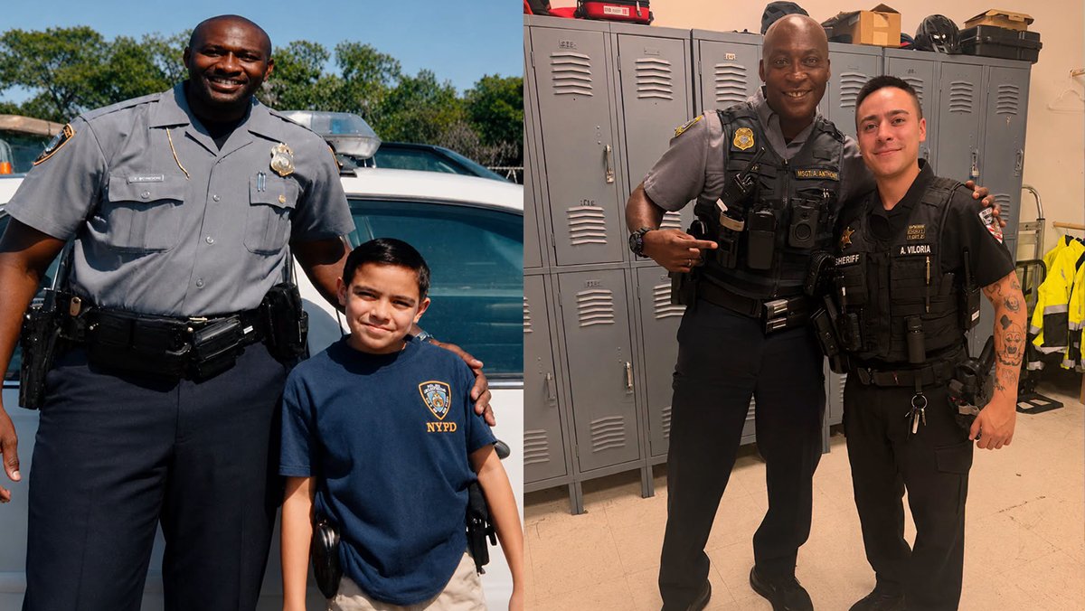 Pictures taken 25 years apart show 'full circle' journey of Oklahoma County deputy with officer who was childhood hero