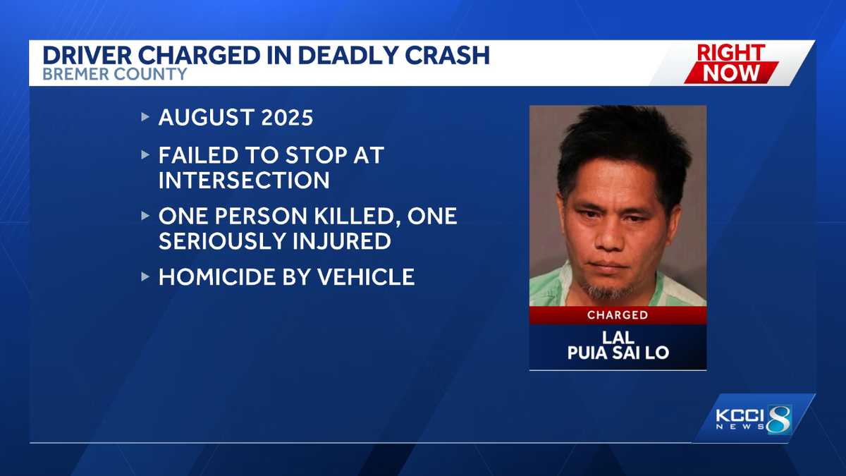 Deadly Iowa crash: Des Moines man charged with homicide by vehicle - KCCI
