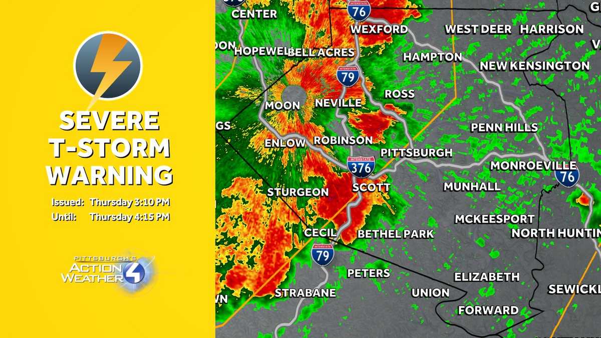 Thunderstorm Warnings issued for Western Pennsylvania