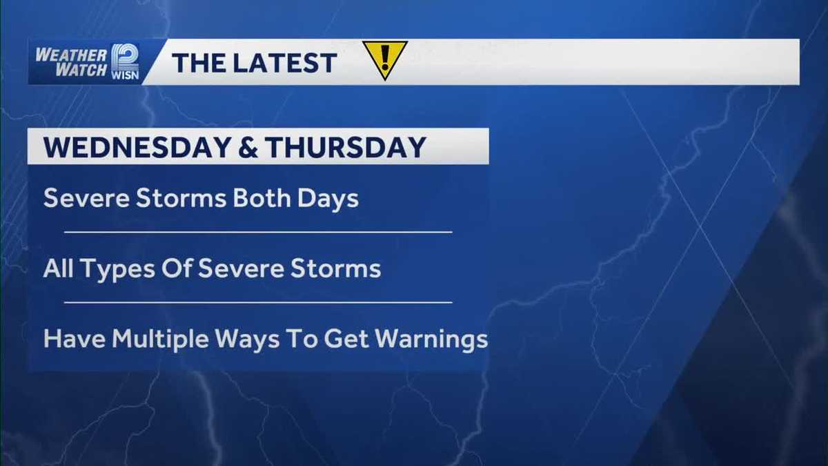 Rounds of severe storms to affect SE Wisconsin over next 2 days