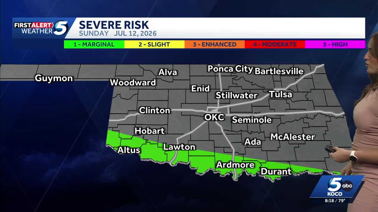 Severe thunderstorm watch issued for much of Oklahoma Saturday - KOCO