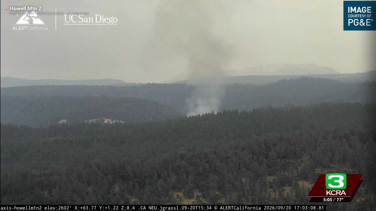Mineral Fire burns in Placer County near search for armed suspect