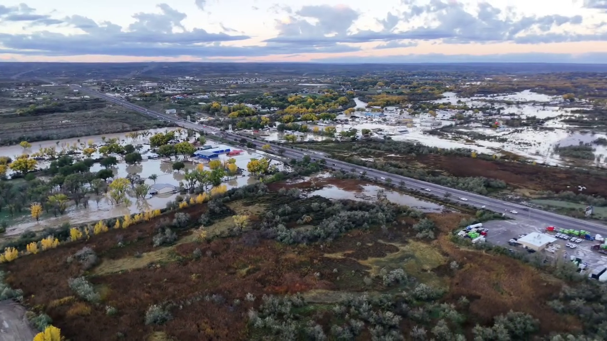 Drone video shows buildings underwater in Bloomfield - KOAT