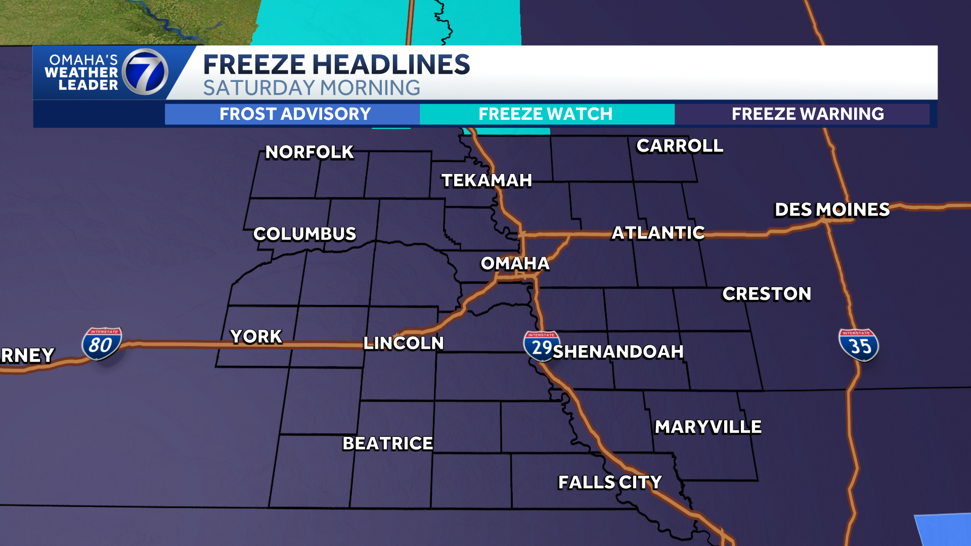 First frost, freeze of the season possible Saturday morning