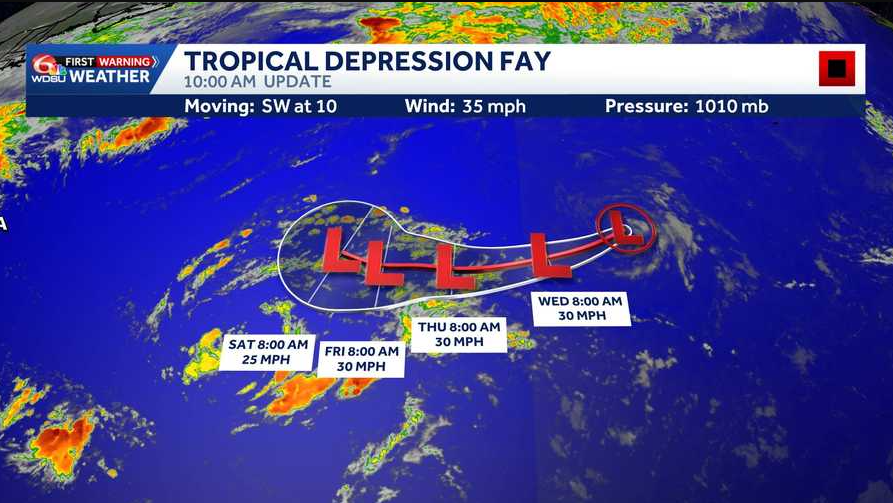 Fay weakens; tropical wave near Africa bears watching
