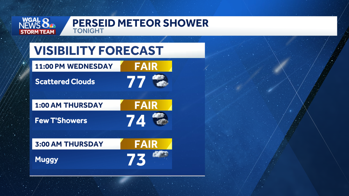 Perseid meteor shower to peak tonight: Will it be visible in south-central Pennsylvania?