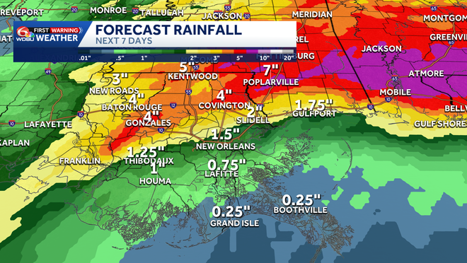 forecast rainfall next 7 days