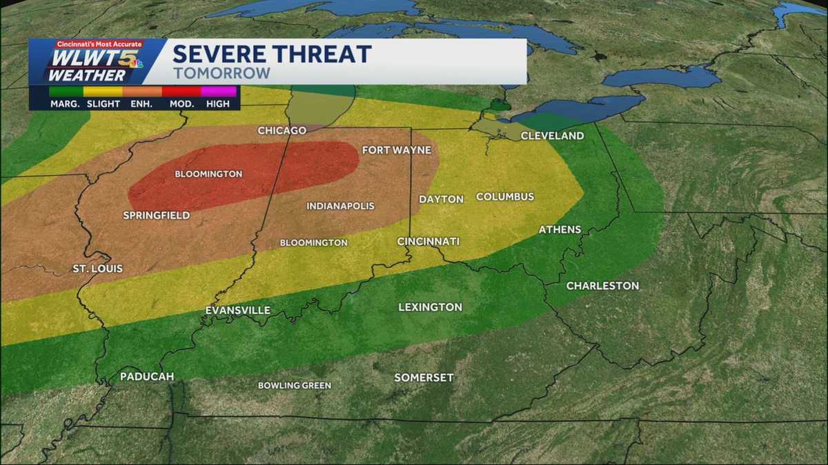 Tracking severe threat: Storms late Wednesday could bring heavy rain, damaging winds