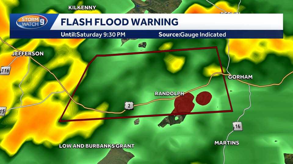 Flash flood warning issued for Coos County; Heat continues through Sunday