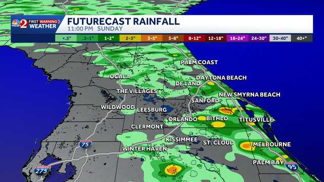 Storms expected across Central Florida on Sunday afternoon