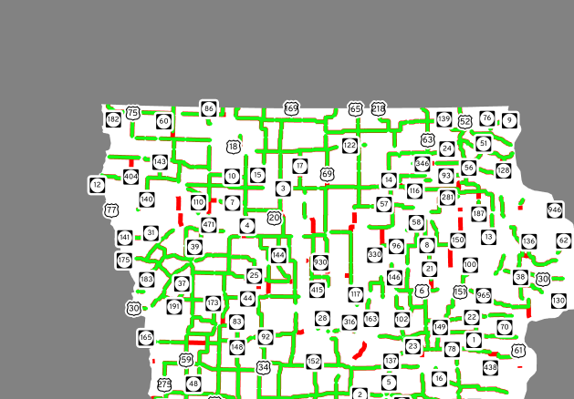 iowa dot speed limit map