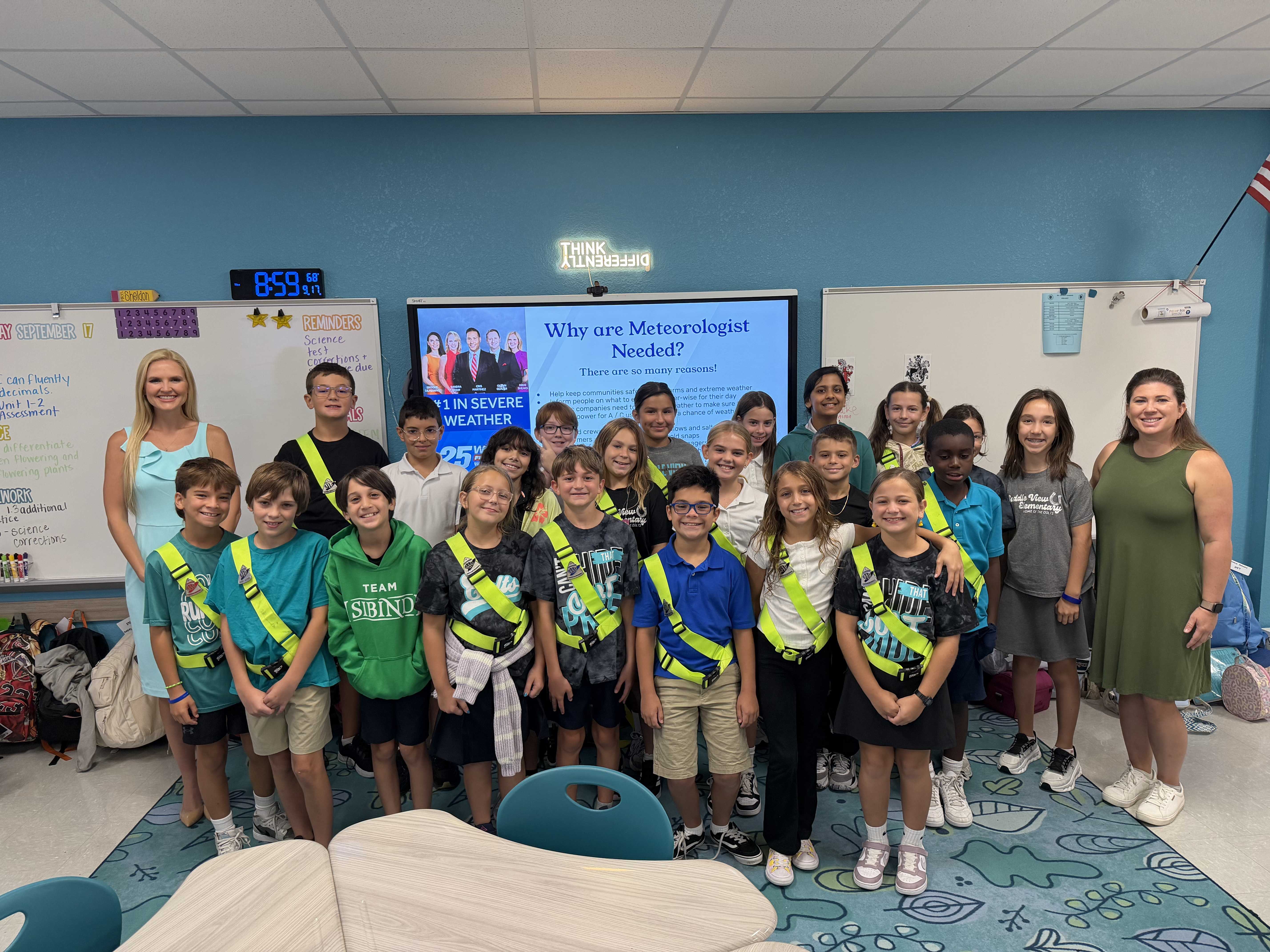 Meteorologist Nikki Sheaks hosts weather class at Saddle View Elementary