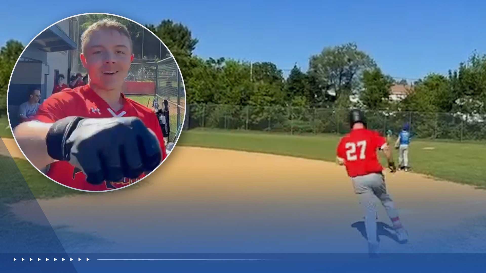 Video shows teen hitting grand slam he dedicated to his mom after her surgery
