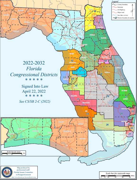 2022-2032 approved florida congressional districts map