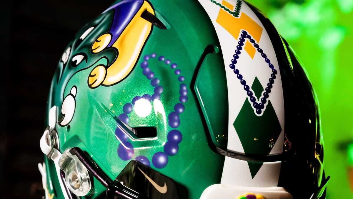 Tulane football unveils Mardi Gras themed helmet & uniform for 2026 home opener