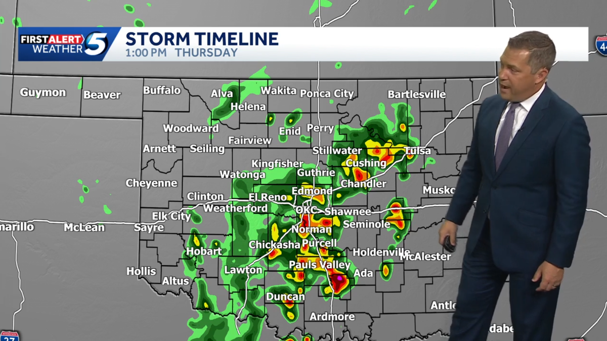 TIMELINE: Cool, rainy weather continues ahead of Oklahoma severe weather chance
