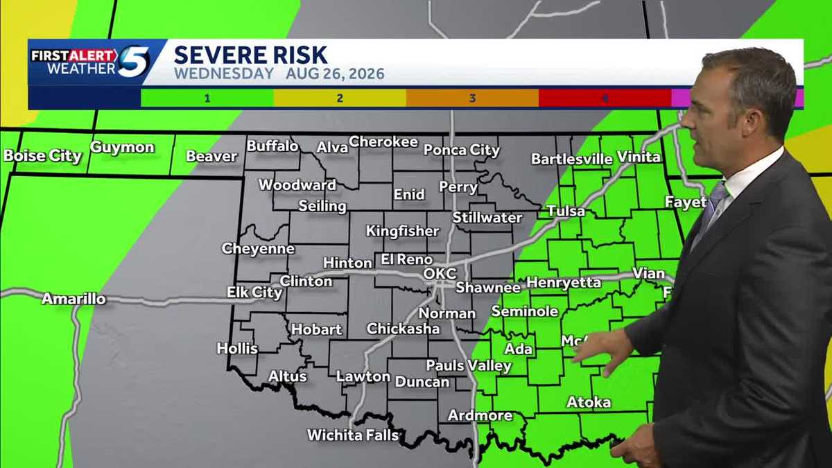 TIMELINE: Oklahoma could see storms with a risk of strong winds Wednesday, early Thursday