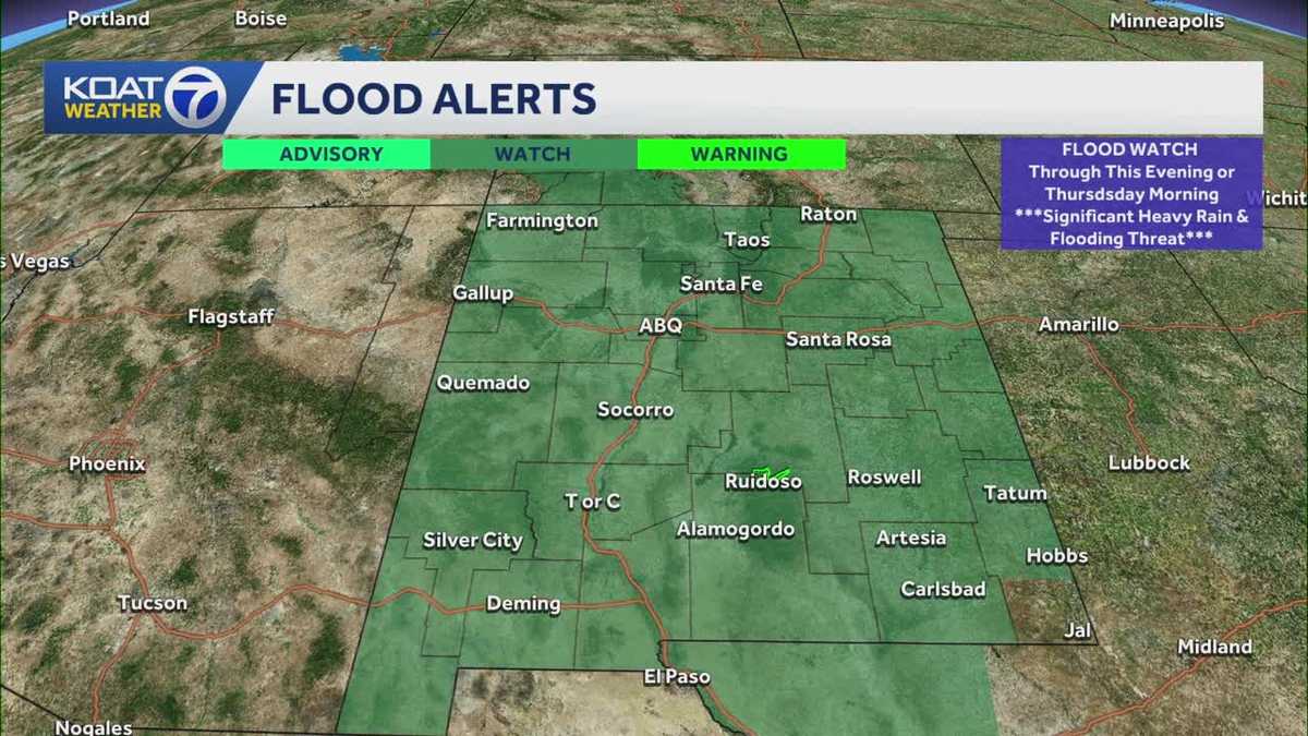Flood watch continues as monsoon surge brings heavy rain to New Mexico