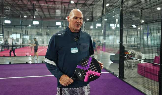Kyle Lacroix, president of Xcel Padel, in Westlake.