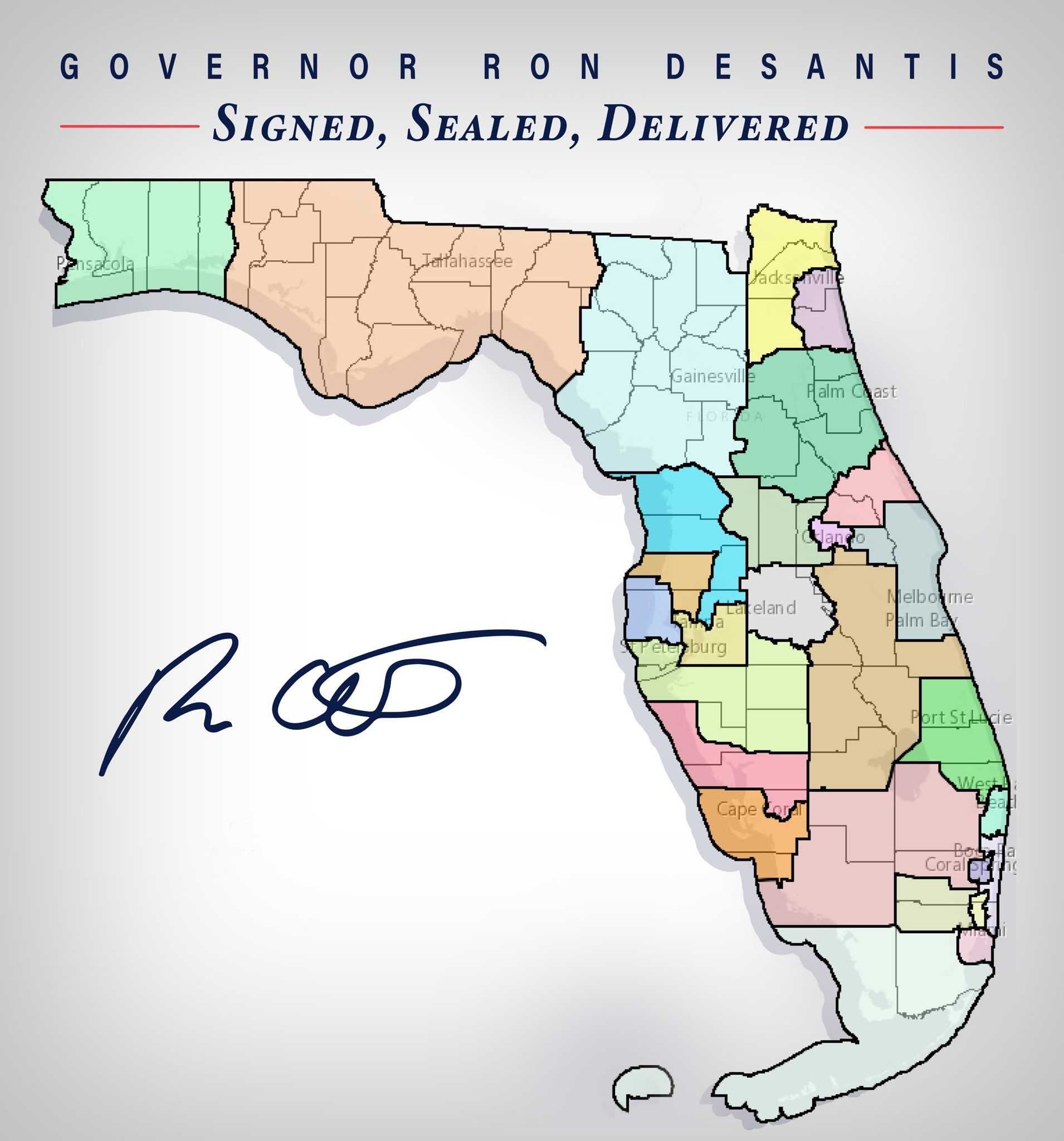 Gov. DeSantis signs rare mid-decade Florida congressional redistricting bill into law
