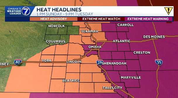 Dangerous heat and humidity to impact Omaha area