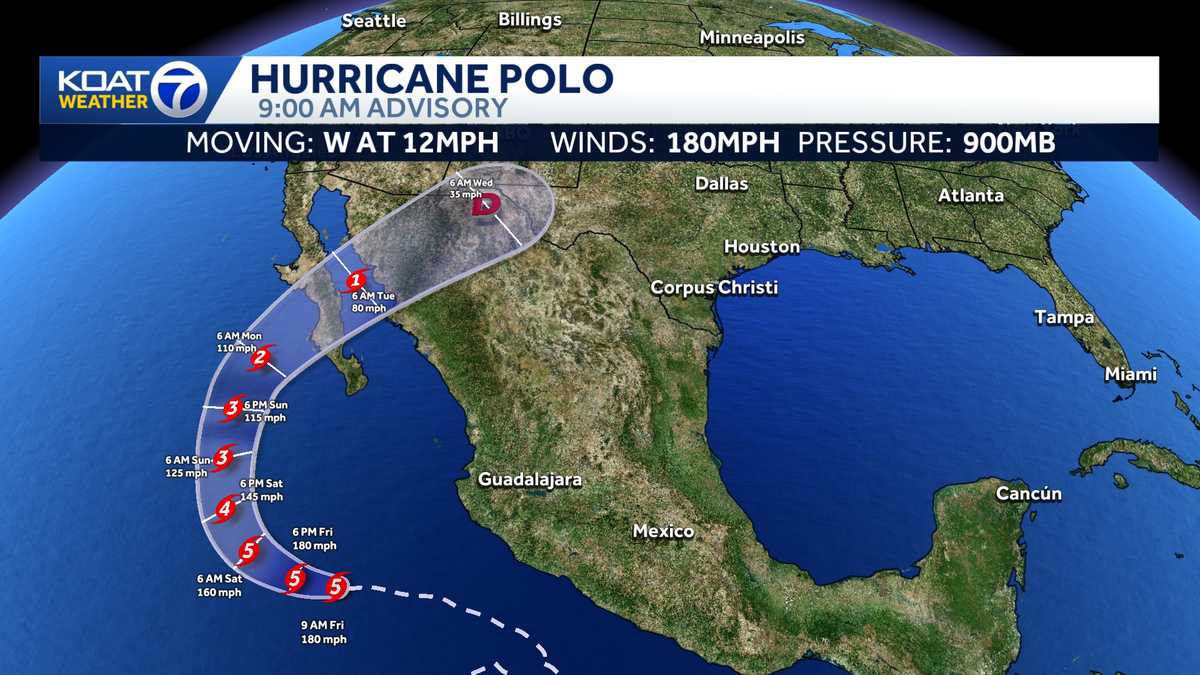 Hurricane Polo forecast to track toward New Mexico next week