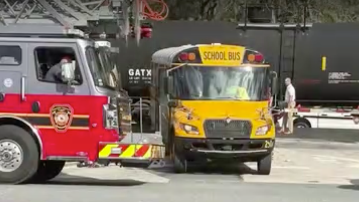 Florida school bus driver faces 29 counts of child neglect after close call with train