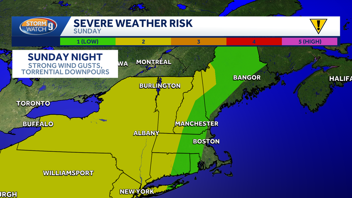 Severe thunderstorm, flash flood threat late Sunday in New Hampshire