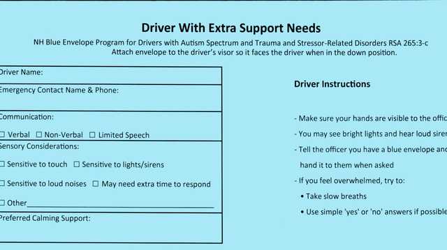Blue Envelope Program aims to support drivers with autism during traffic stops