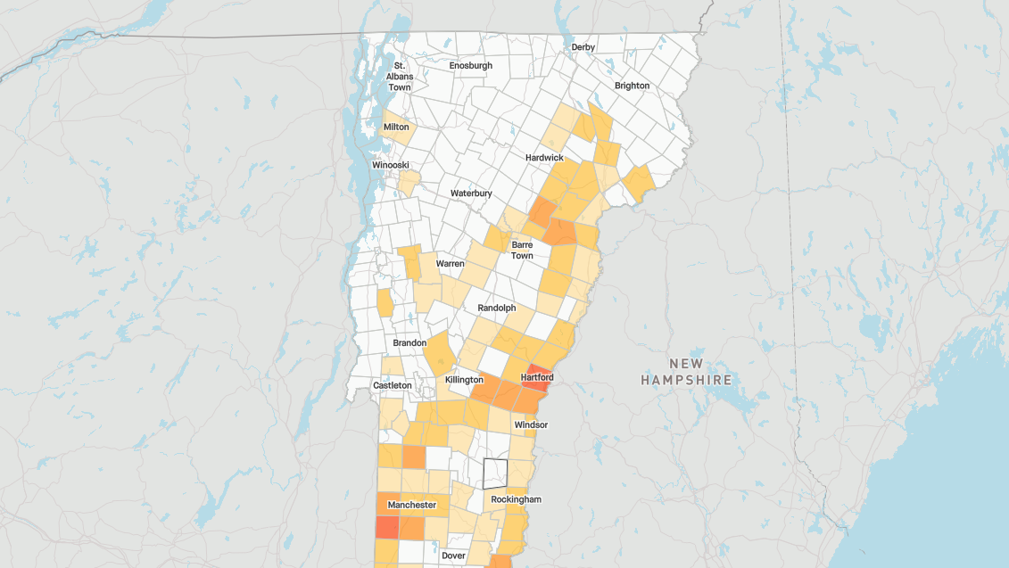 Track current outages across Vermont, New York
