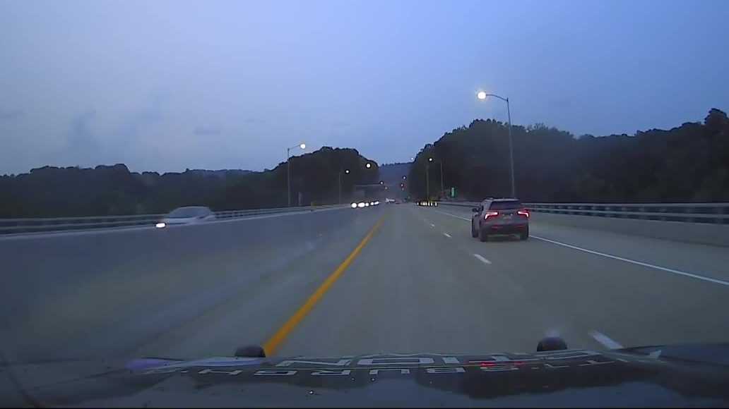 Cars cruise on new Parkway East bridge after construction project completed