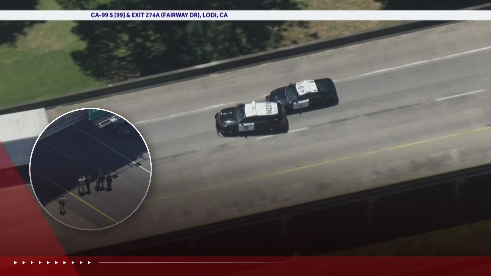 Officers detain man driving stolen Sacramento police cruiser after freeway chase