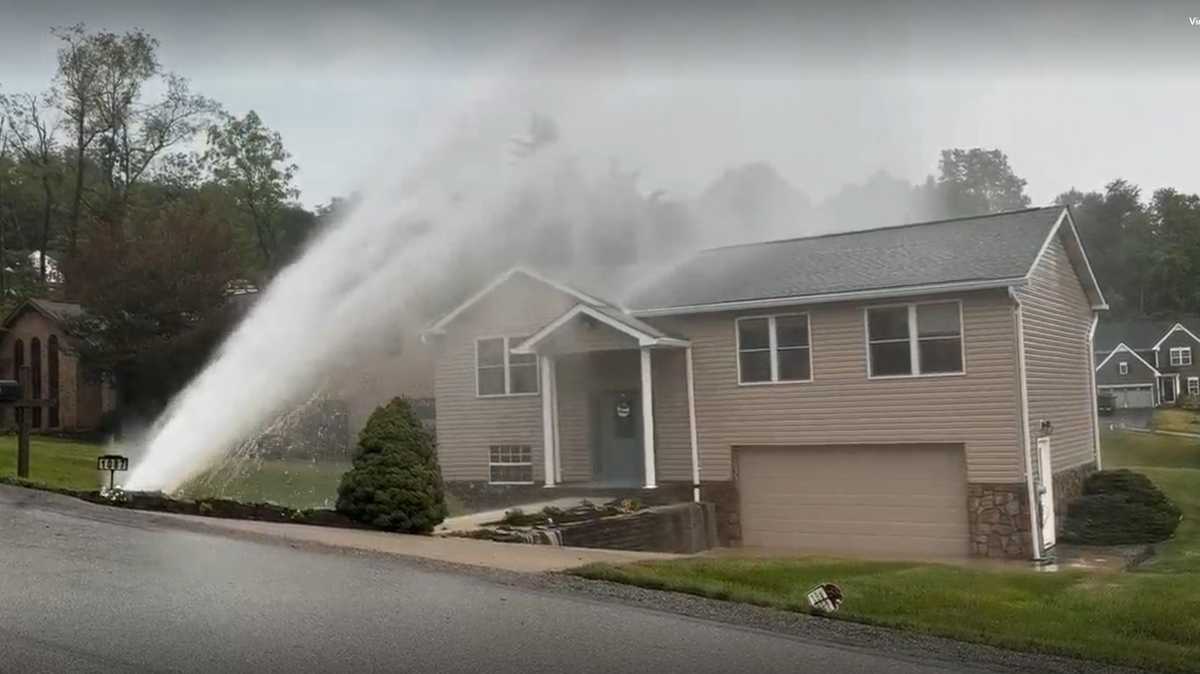 Water spews onto Allegheny County home following massive water main break