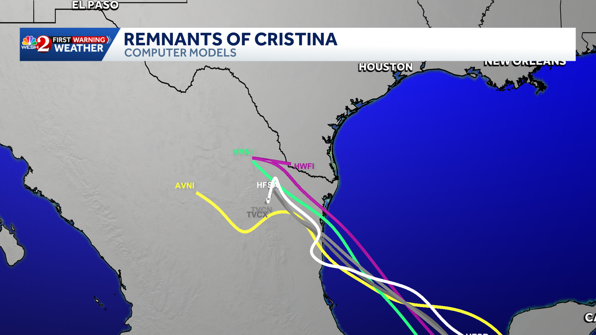 Tropical Storm Cristina remnants moving through Central America, could cross into Gulf