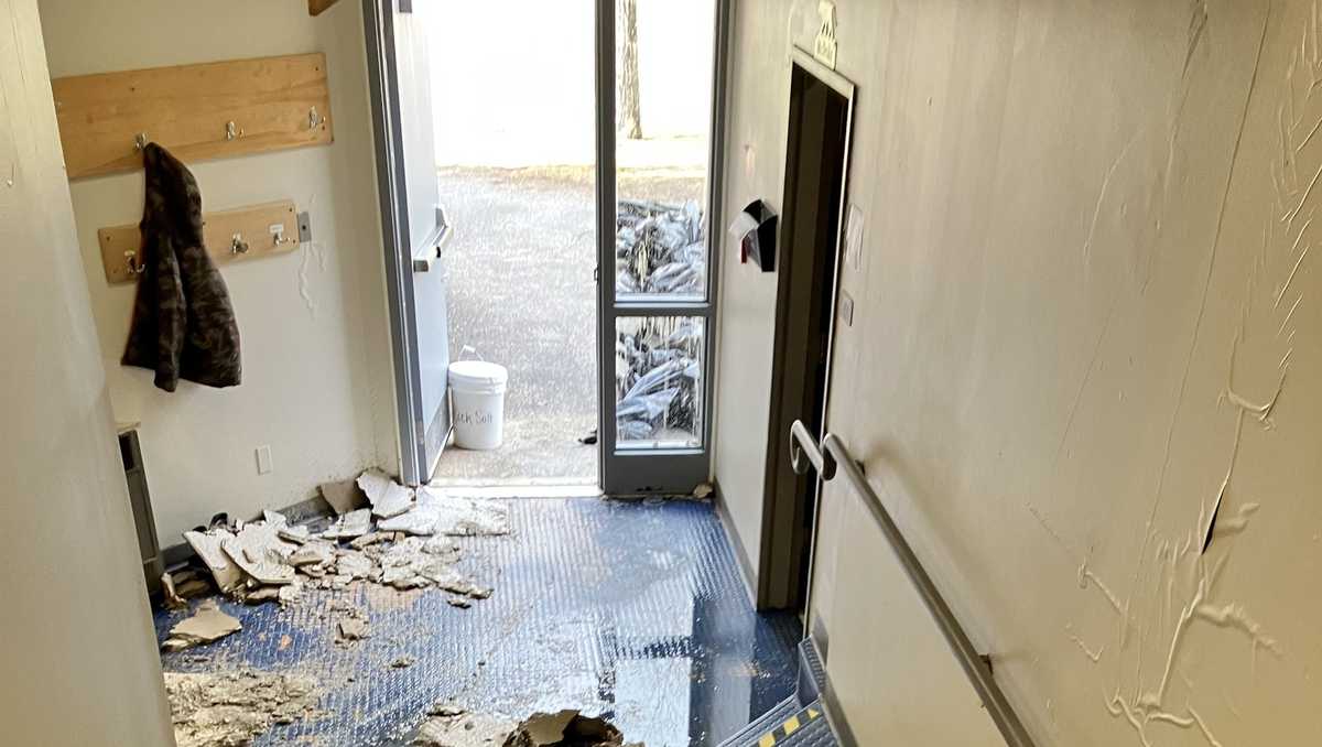 Pictures show damage inside Poland school as students learn remotely