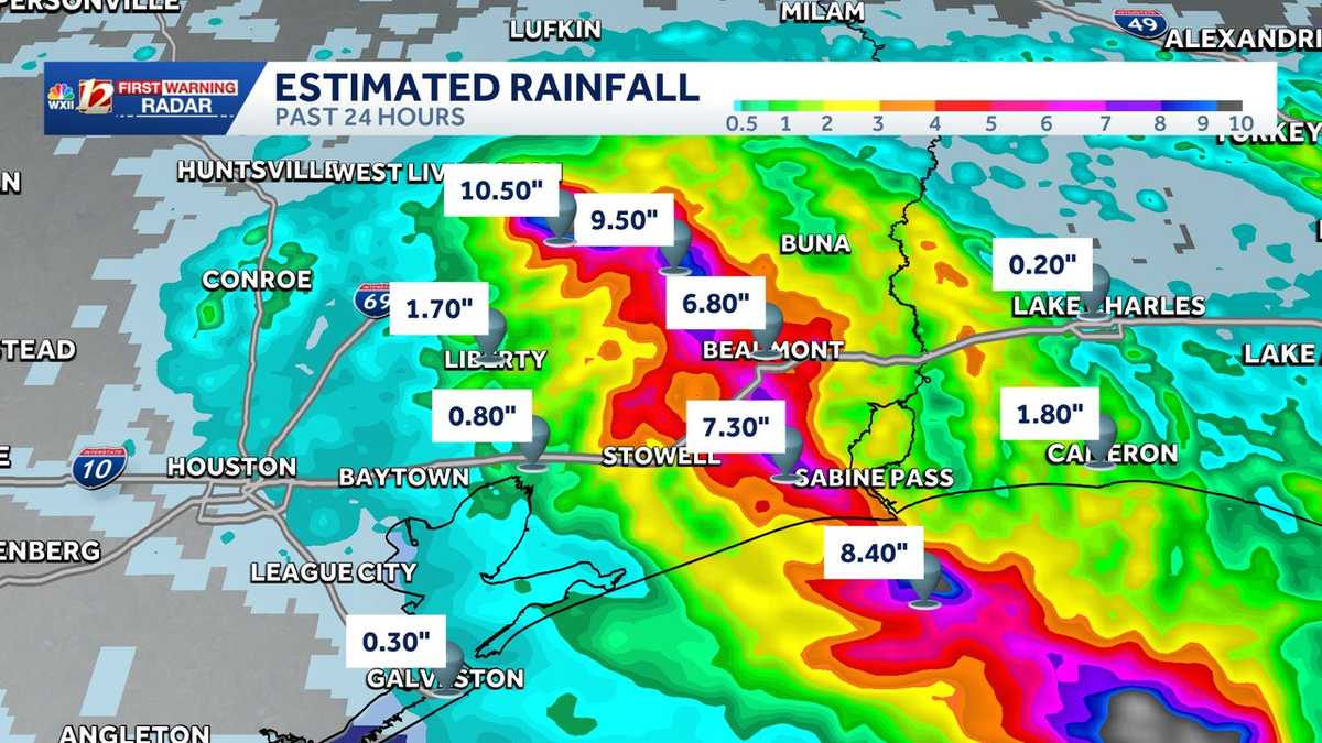 Tropical Depression Edouard continues to dump heavy rain on eastern Texas