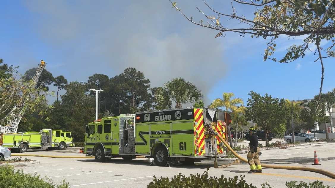 Fire rescue responds to brush fire near Alton Town Center in Palm Beach Gardens