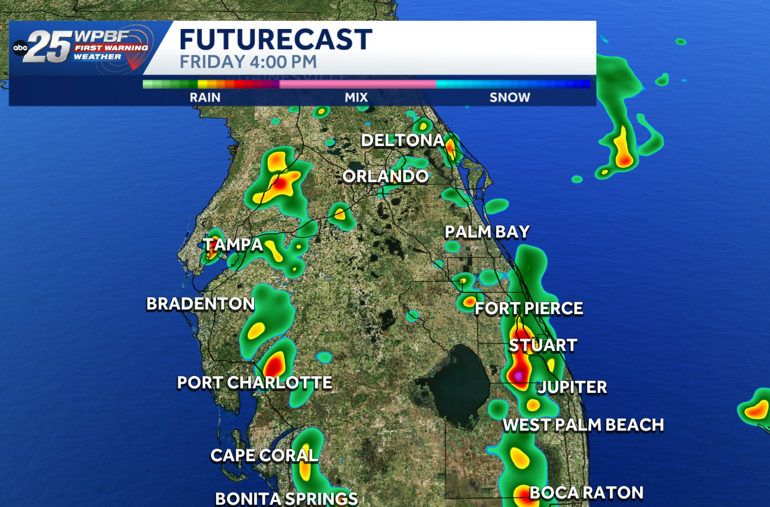 Cold front brings scattered storms to South Florida Saturday