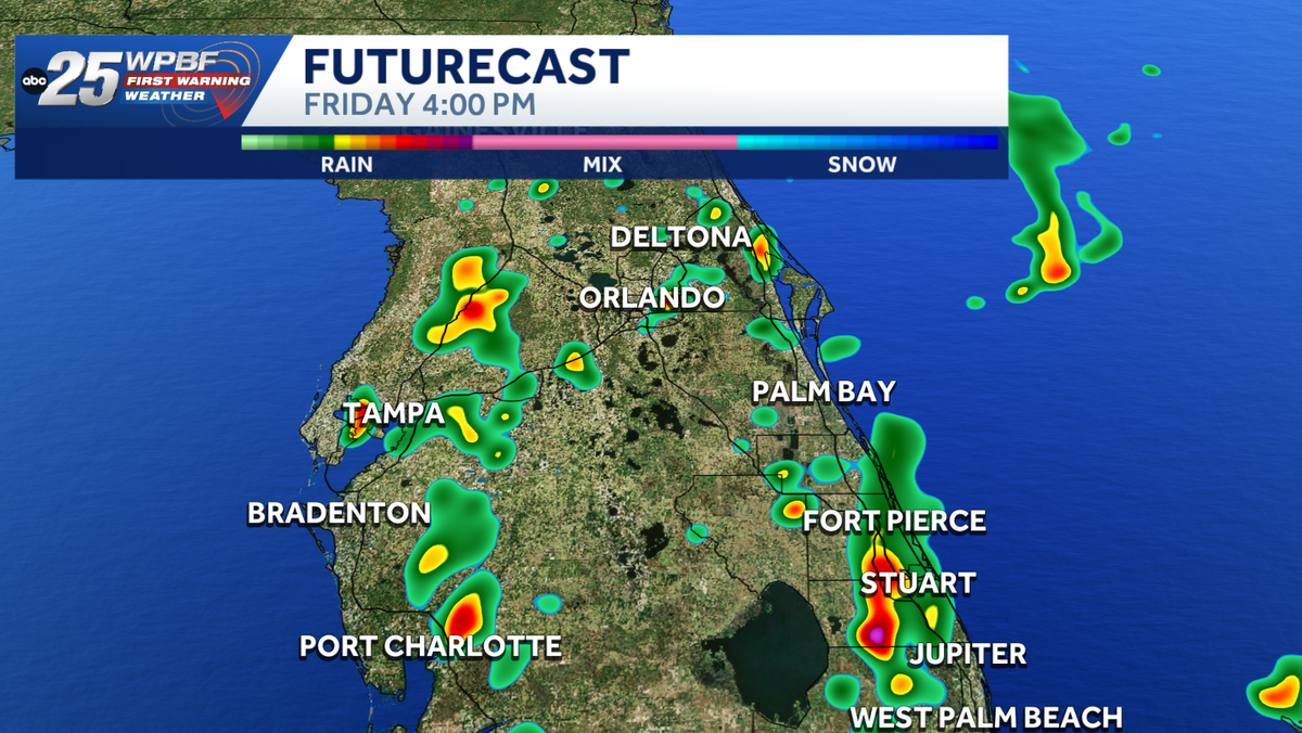 Cold front brings scattered storms to South Florida Saturday